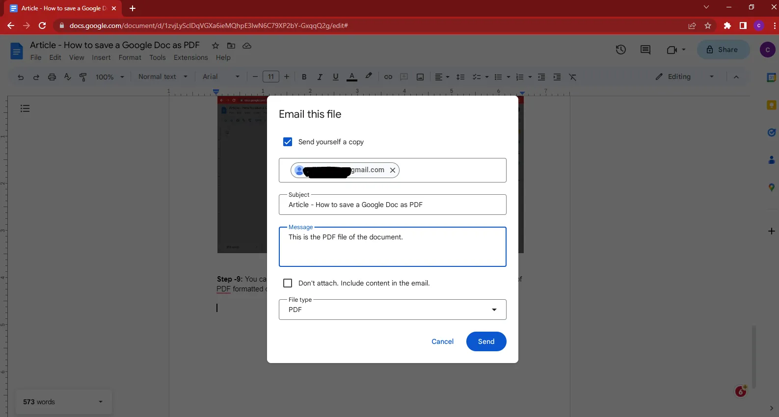 convertir google doc en pdf
