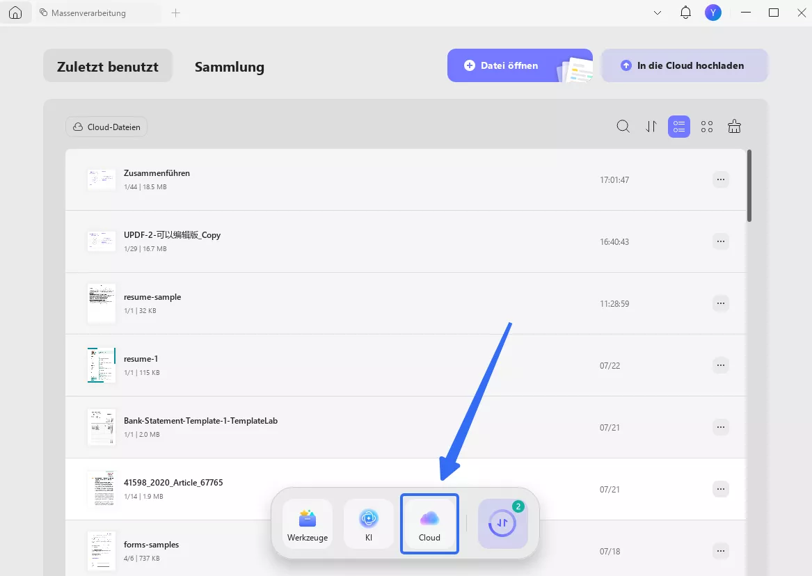Synchronisierte Bearbeitung in der UPDF Cloud