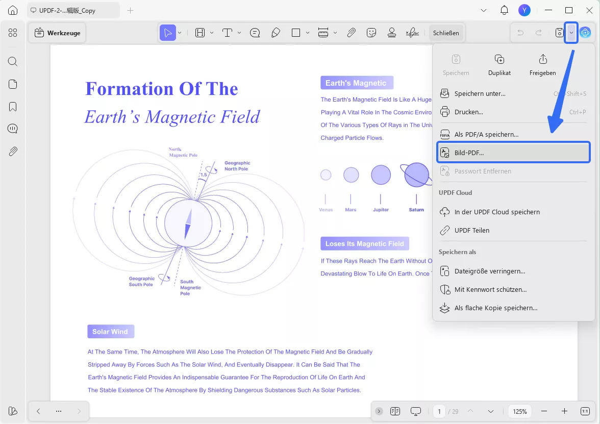 PDF in Bild konvertieren nur PDF mit updf windows