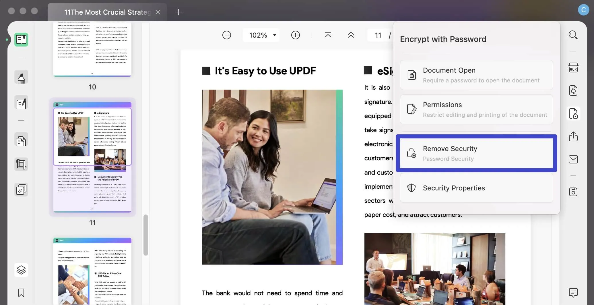 How to edit a downloaded PDF on Mac click remove security with UPDF on Mac