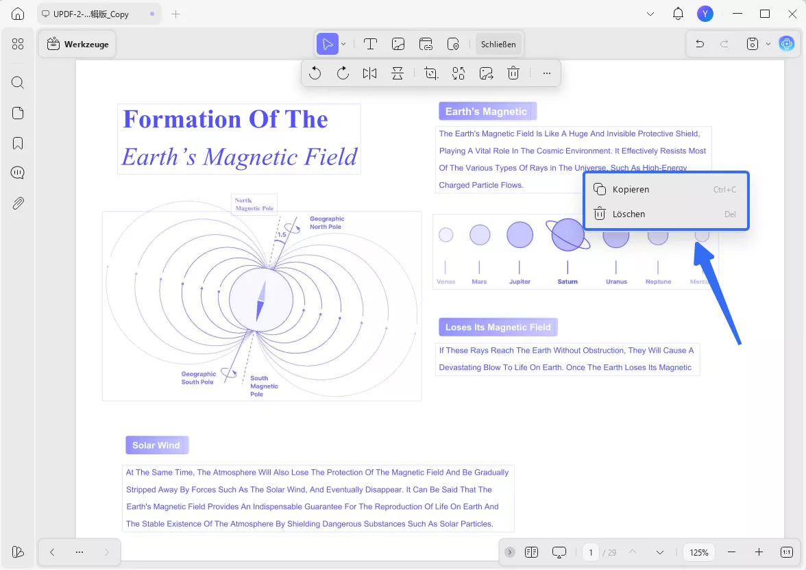 Alles auswählen mit updf auf Windows