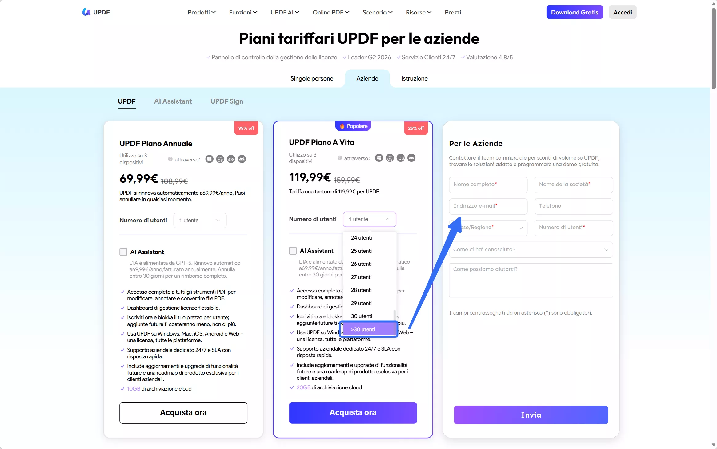 Acquistare il Piano Aziendale