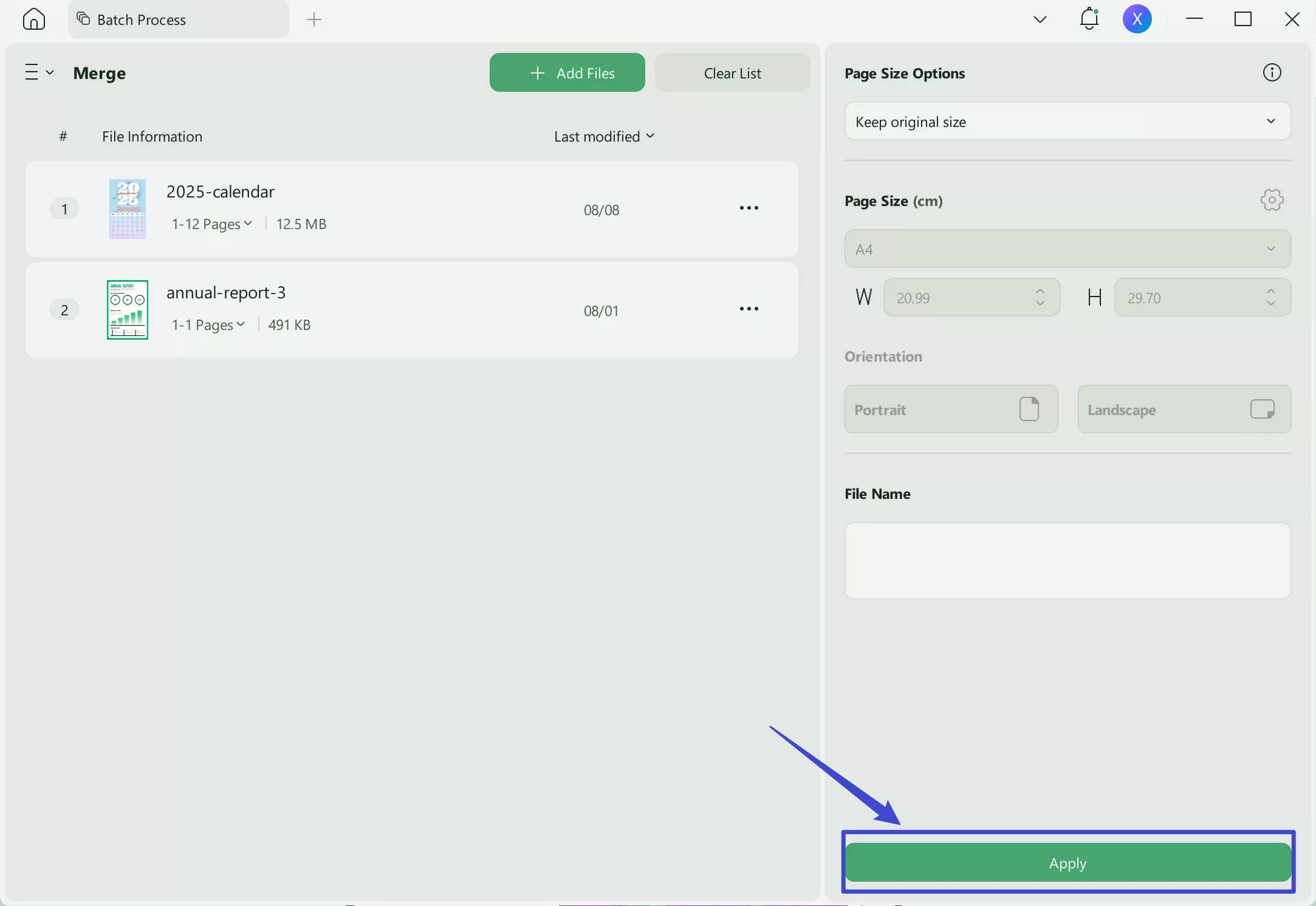 add files and combine in pdf