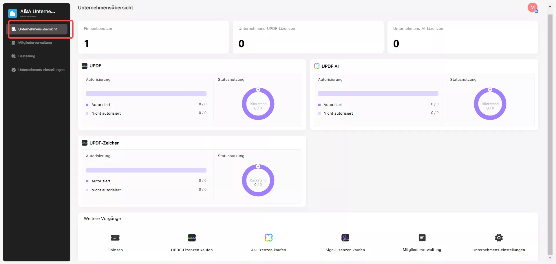 UPDF Unternehmensplan benutzerhandbuch