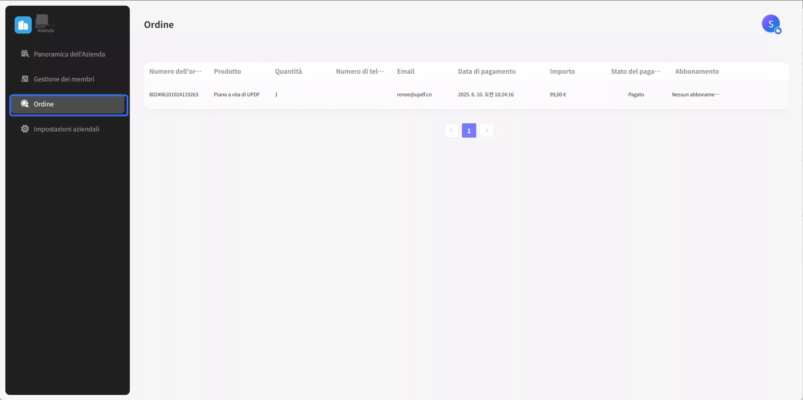Impostazioni aziendali