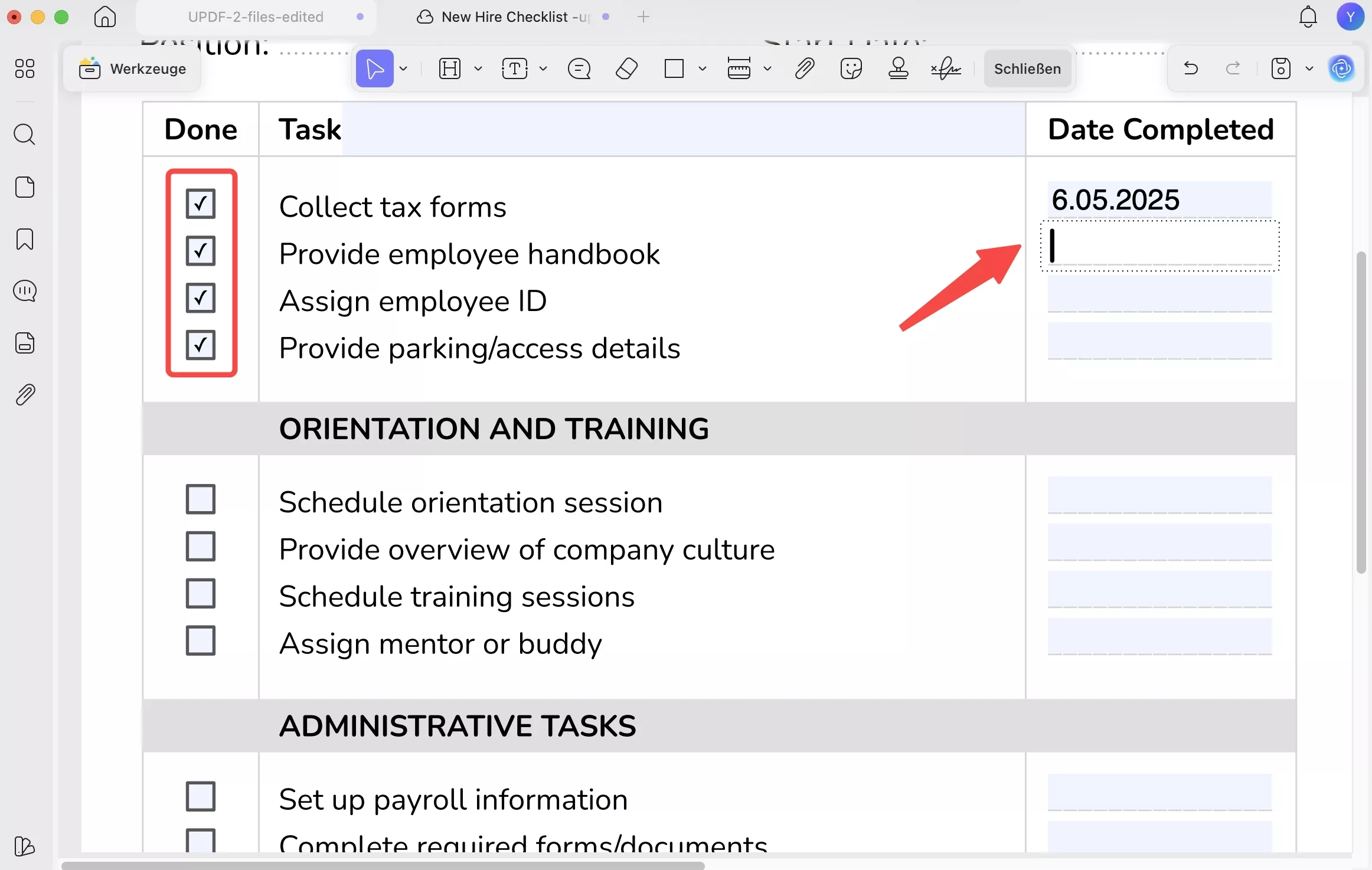 Passen Sie die Eigenschaften der Formularfelder an