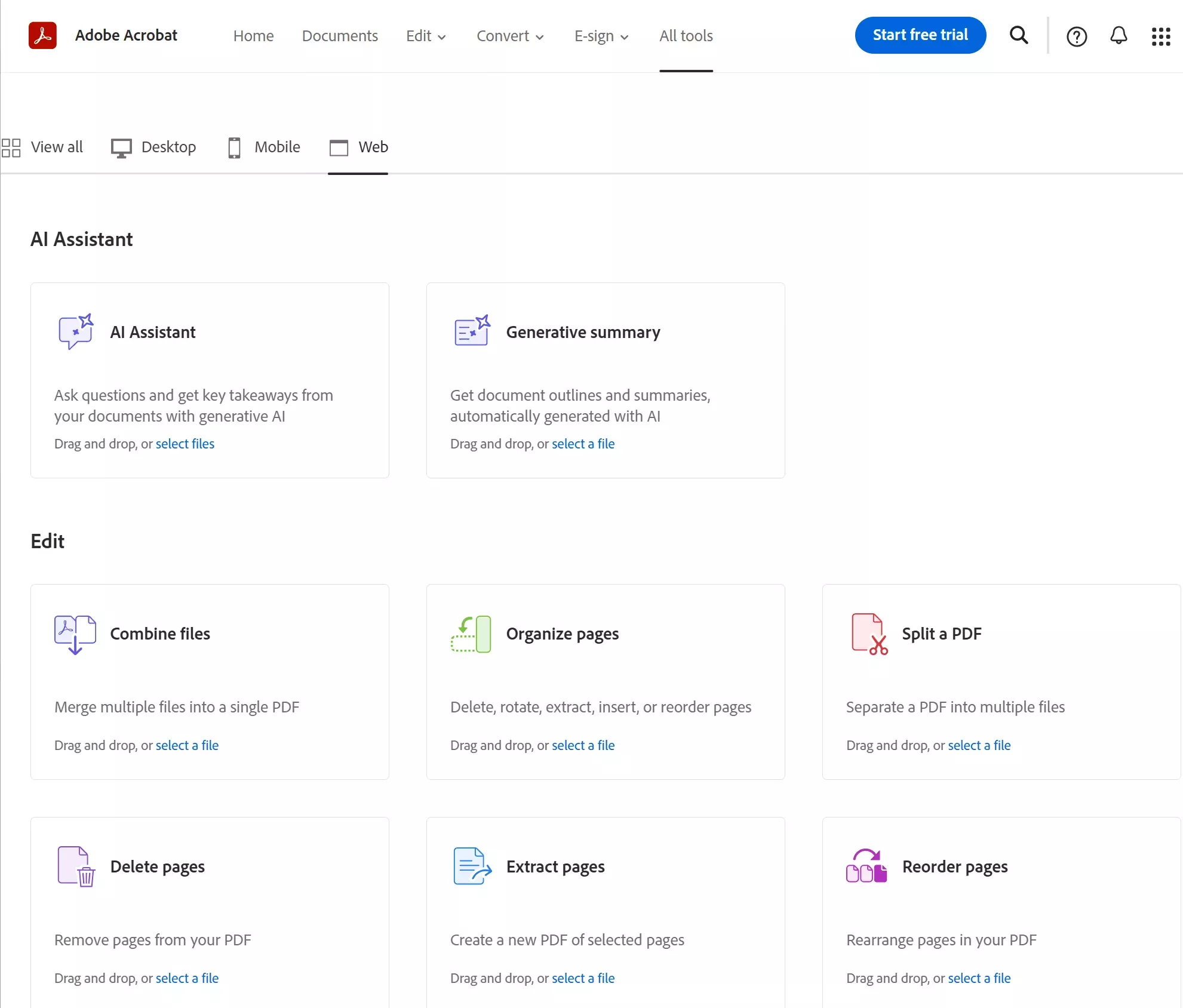 Adobe Acrobat 온라인