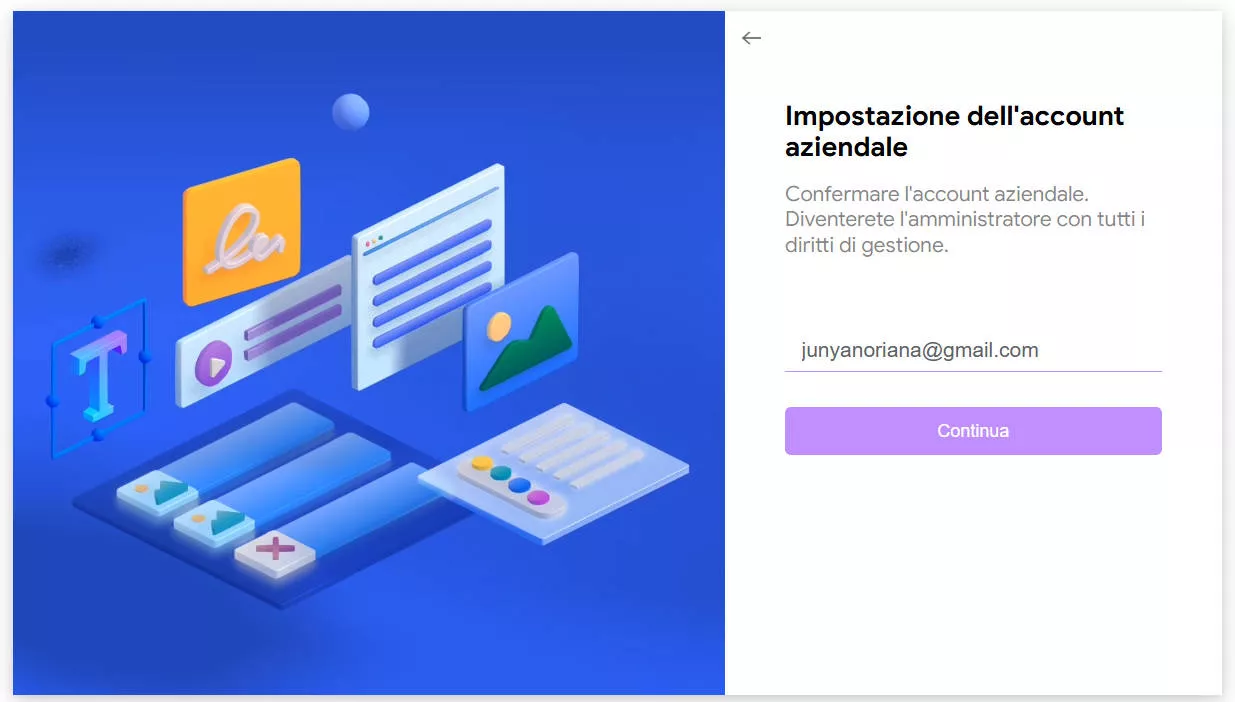 imposta account aziendale
