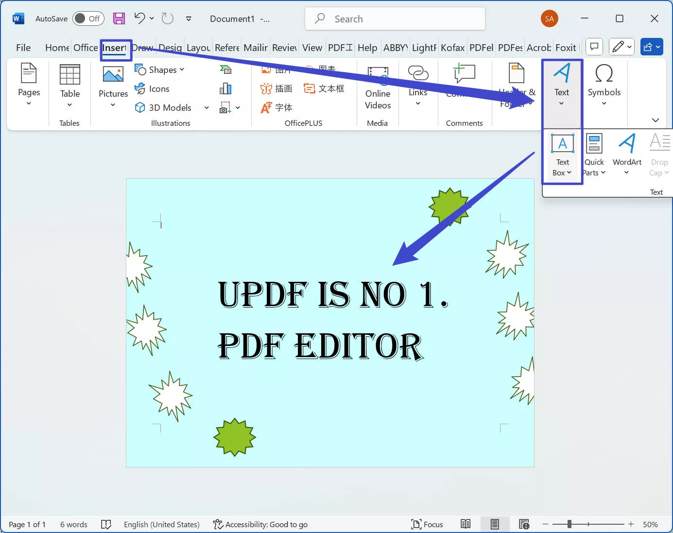 insert text for poster word