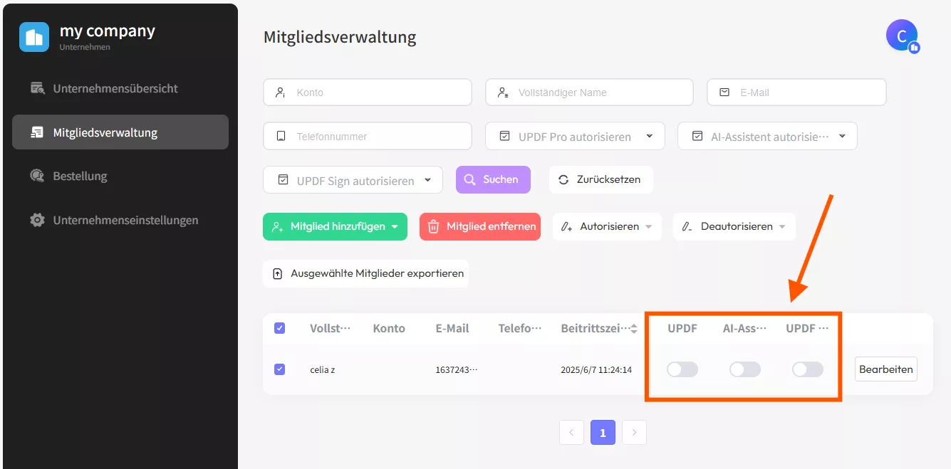 Lizenzen autorisieren und deautorisieren