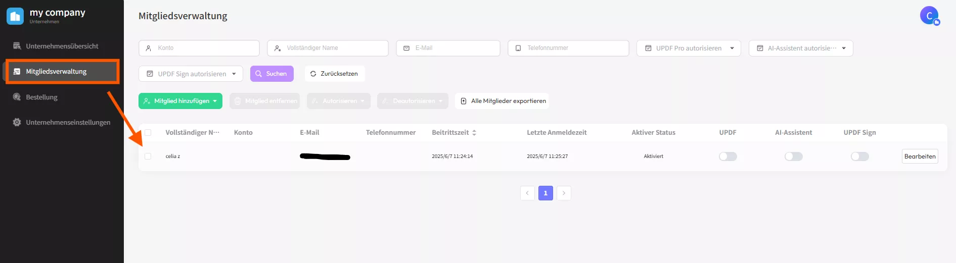 Mitgliederverwaltung
