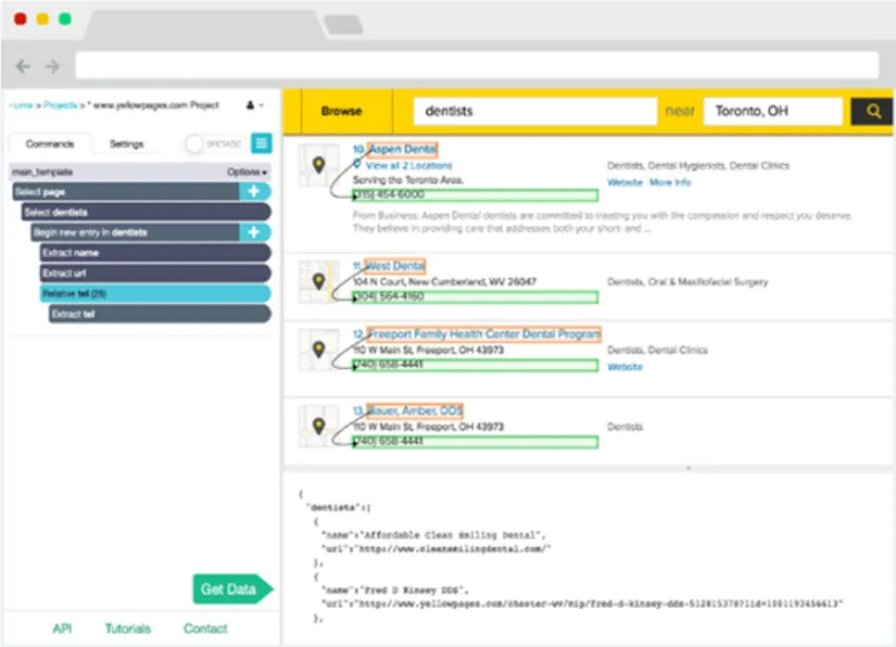 software de extracción de datos