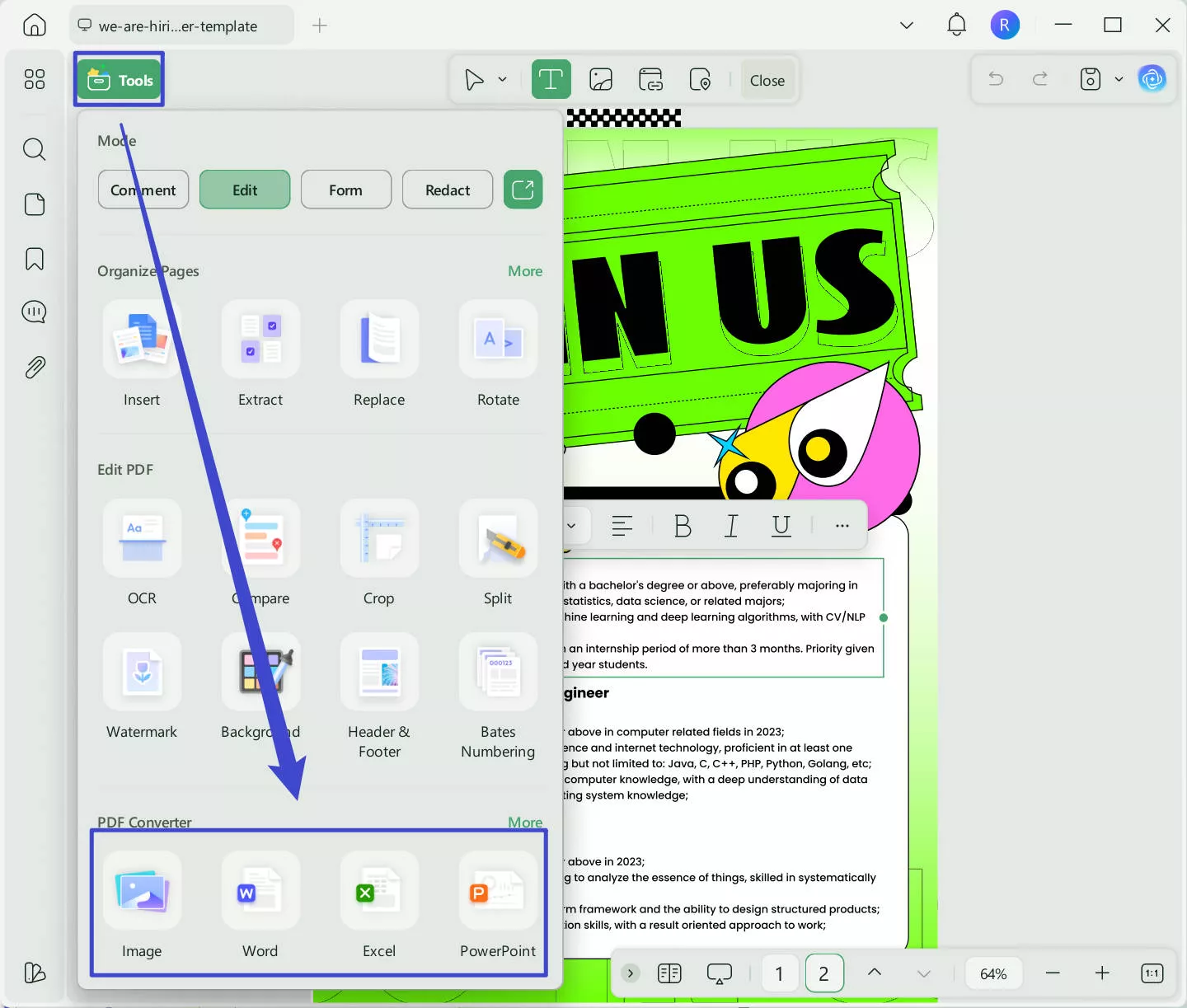 pdf to other formats updf windows