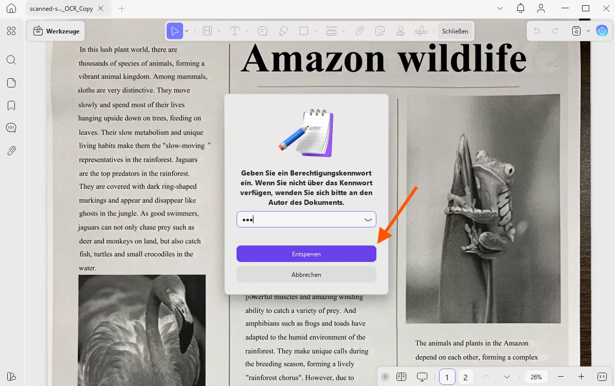Das Berechtigungskennwort entfernen, um das Problem „Text kann nicht aus PDF kopiert werden“ zu lösen
