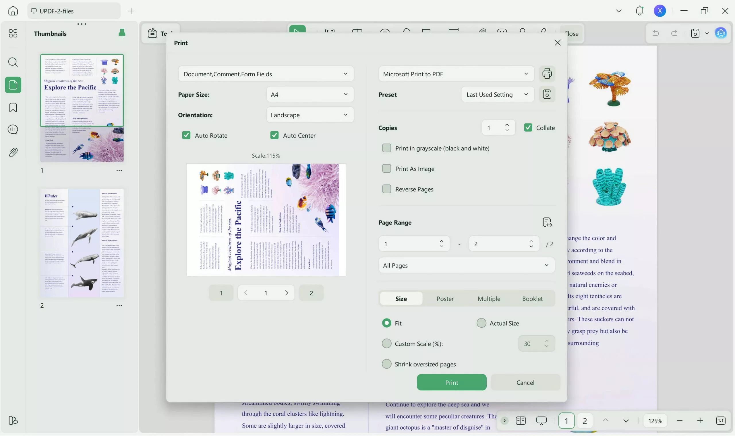 print pdf ready with updf