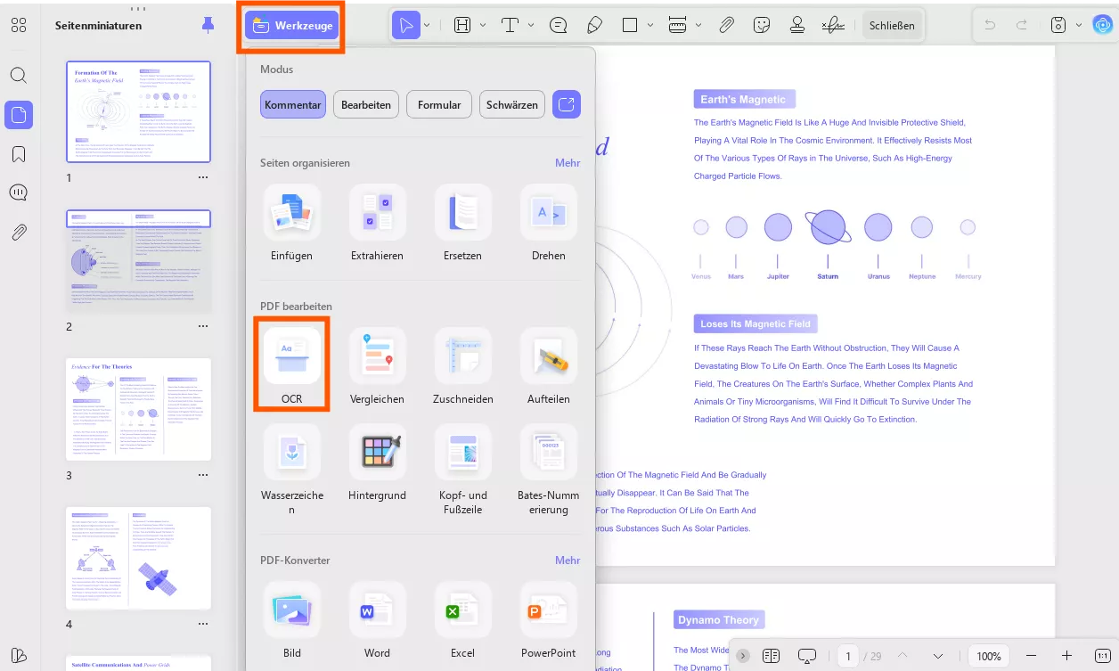 Kopieren von Text aus einer geschützten Webseite - OCR-Layout