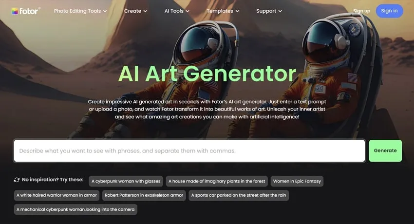 Fotor - AI Art Generator générateur d'image ia