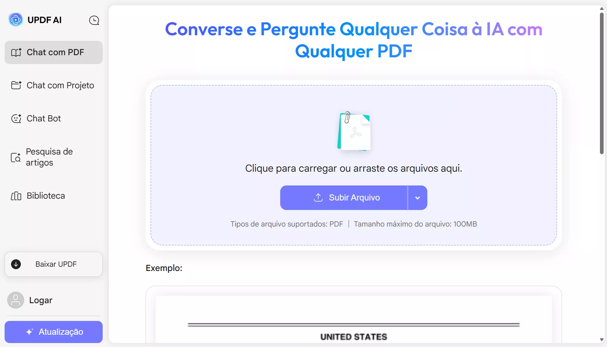 converse com PDF com UPDF AI Online