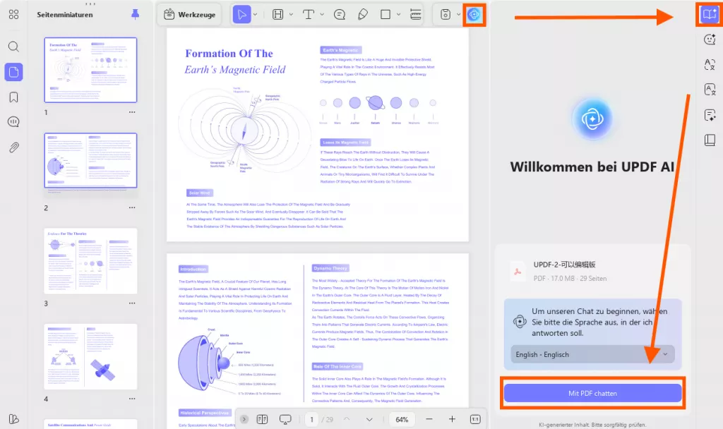 zum Chat mit pdf navigieren