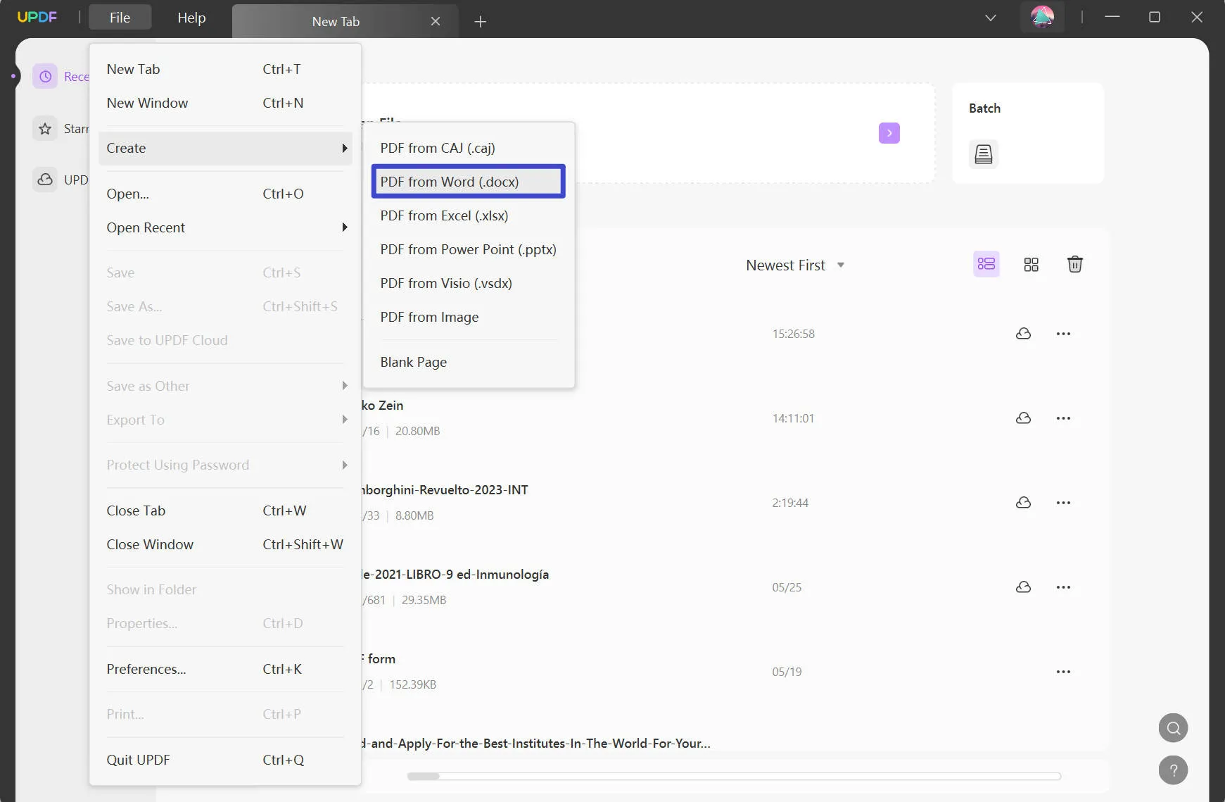 ChatPDF vs. UPDF AI PDF aus Word erstellen