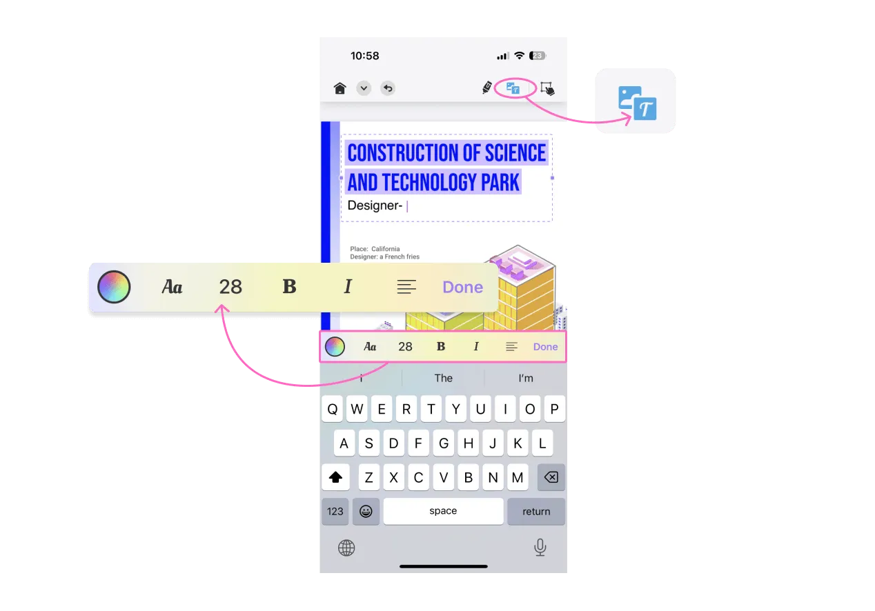 edit text in pdf on ios