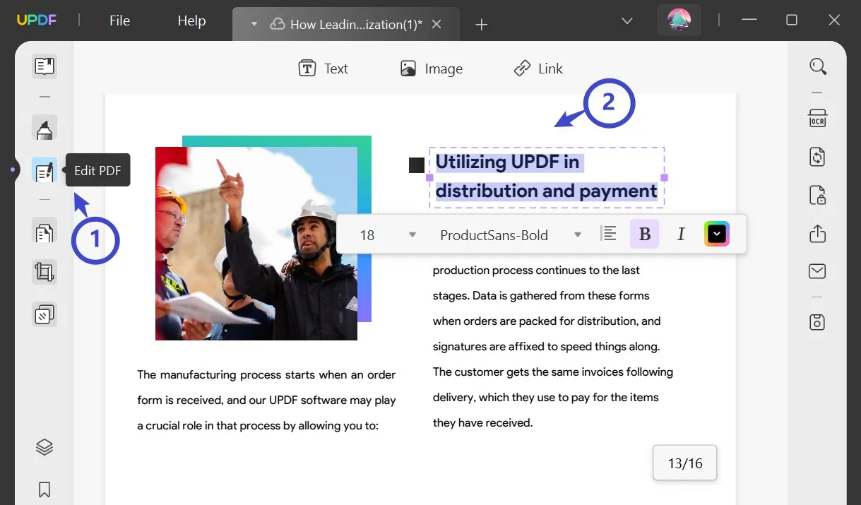 kami edit PDF UPDF