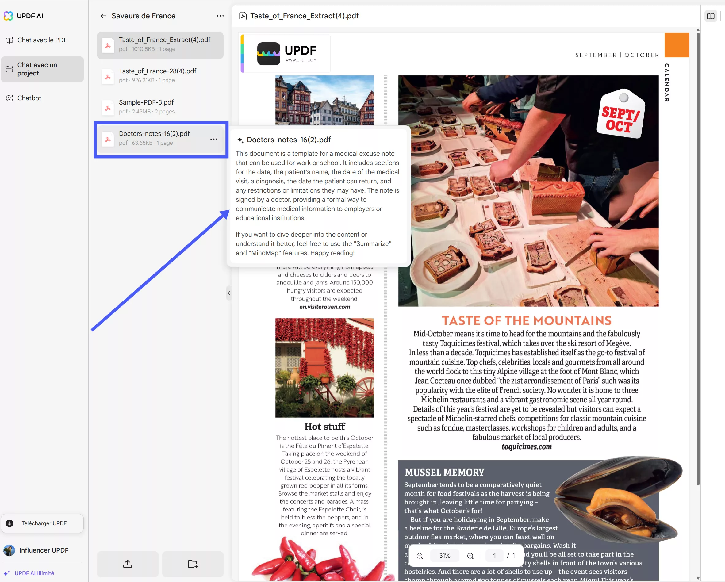 view multiple pdfs summaries