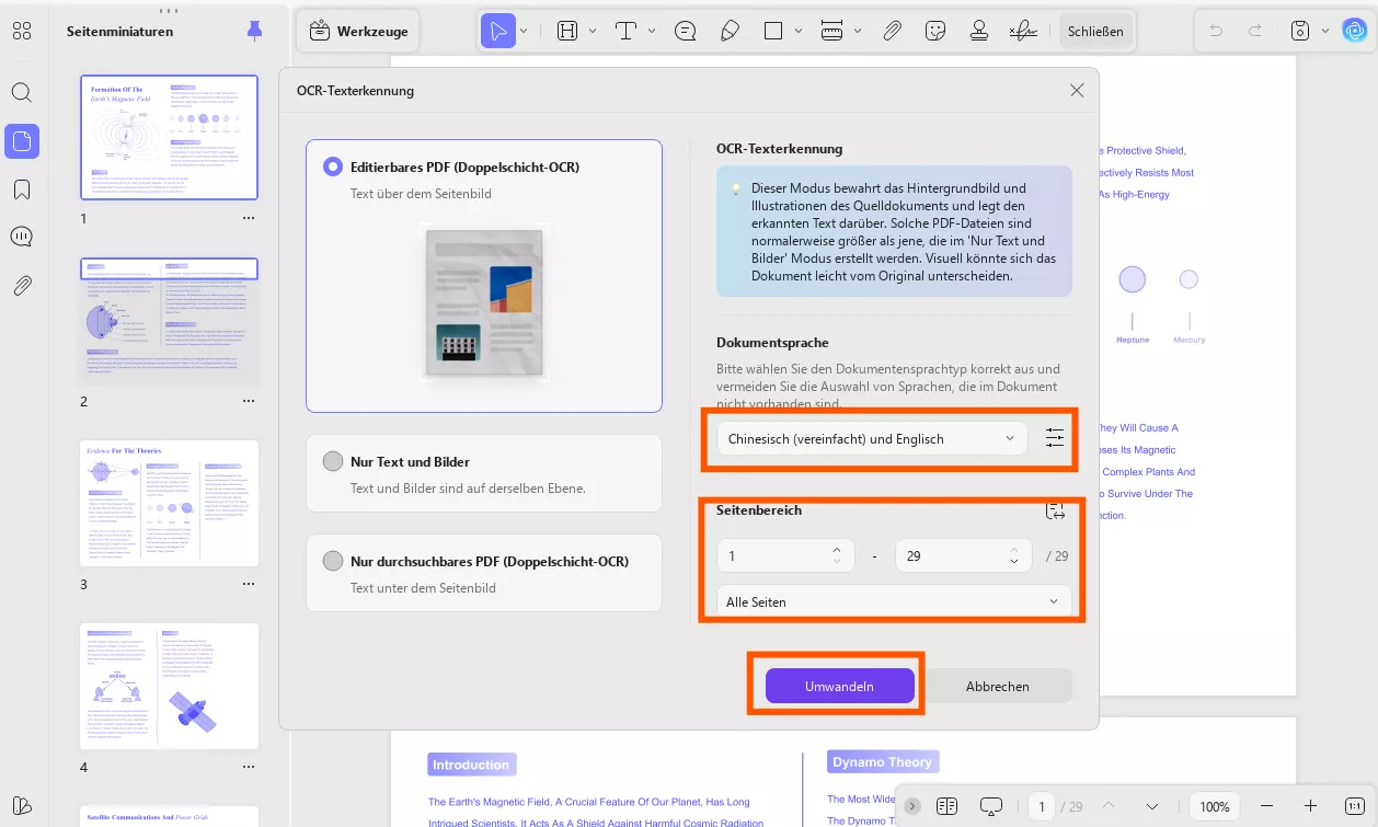 OCR einrichten und anwenden