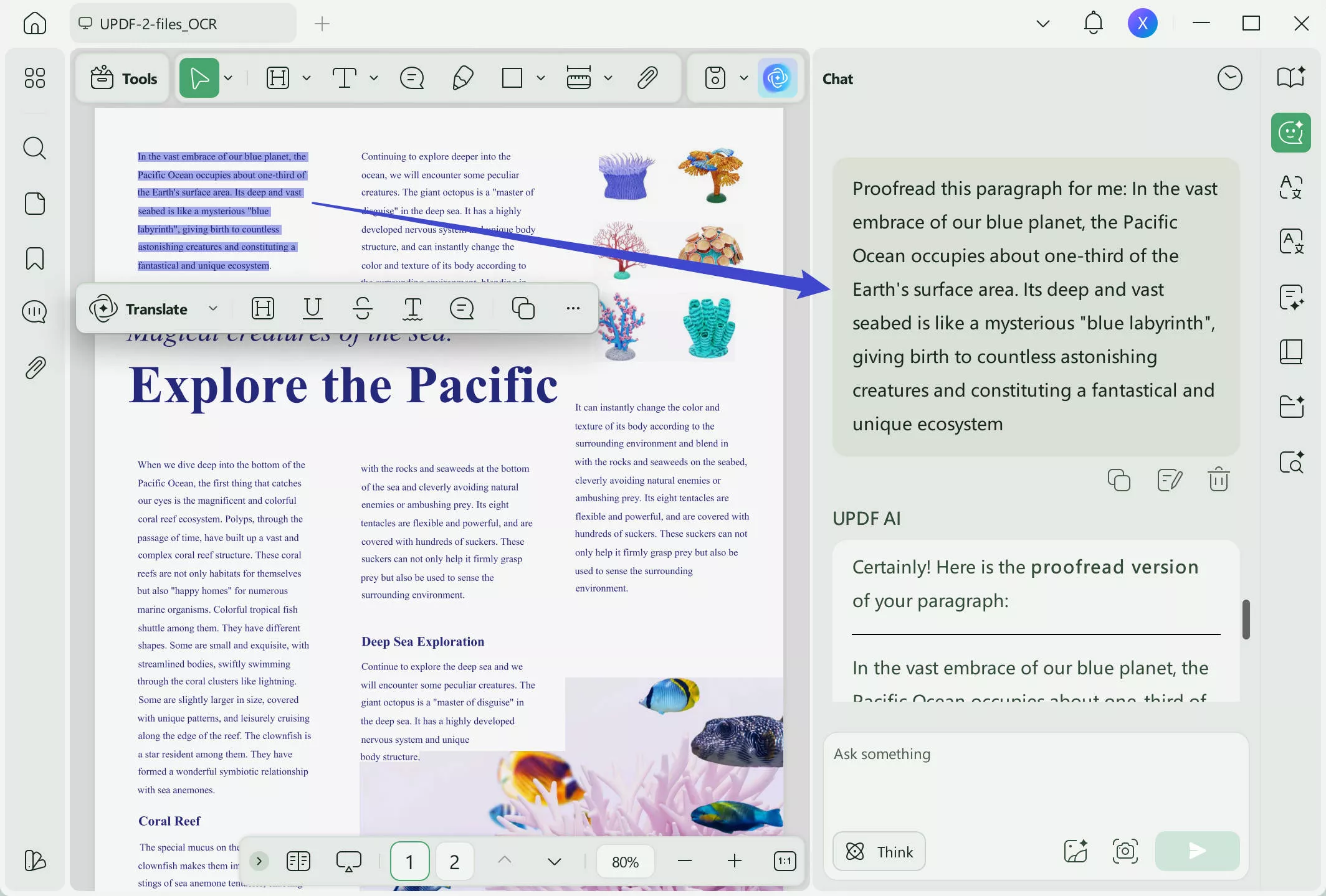 Proofread with UPDF AI