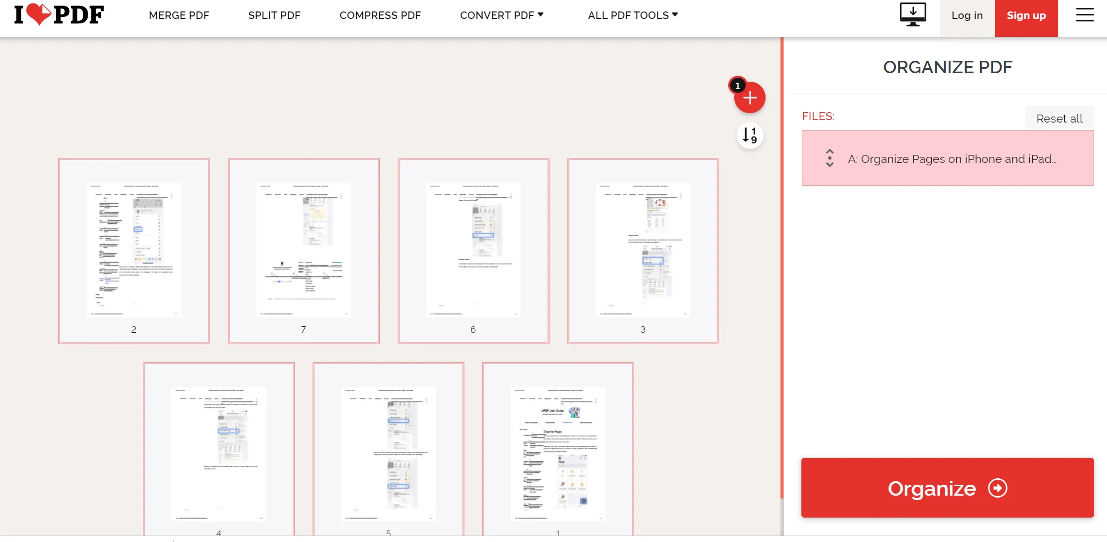 reorganizar páginas pdf