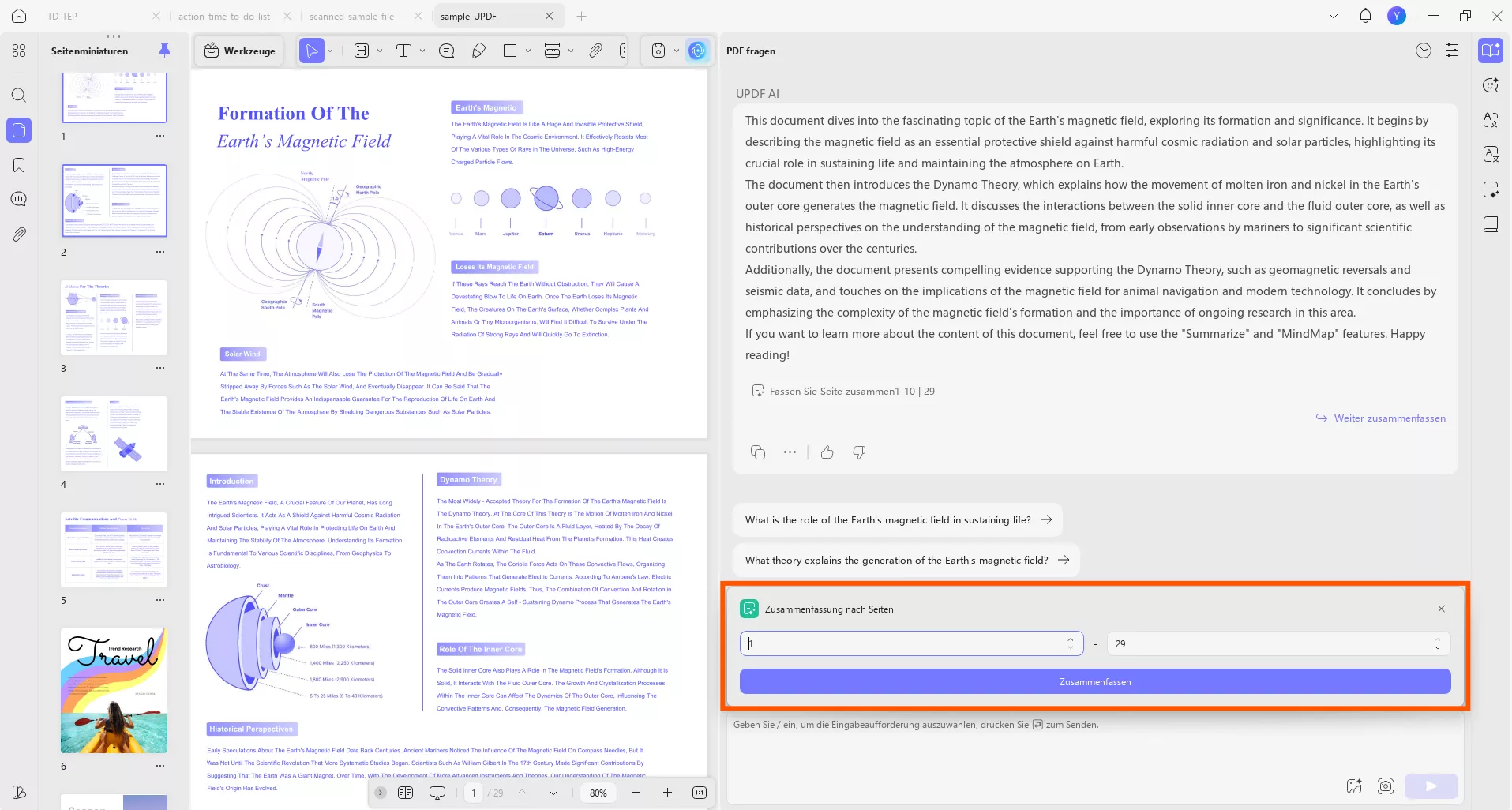Nach Seiten zusammenfassen