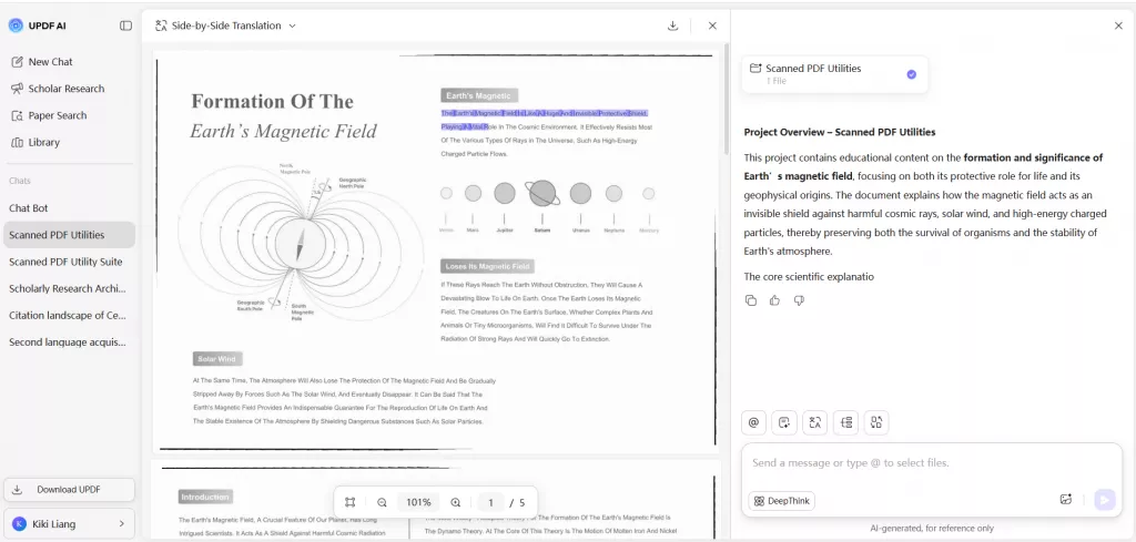 summarize scanned pdf