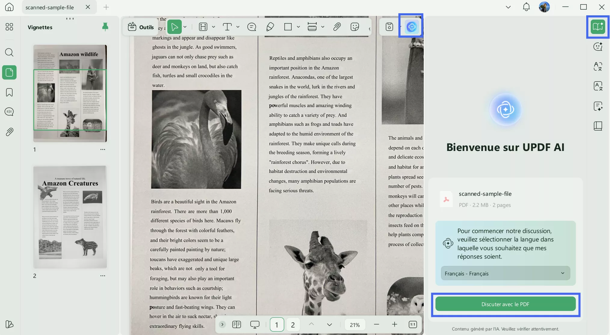 navigate to the ask pdf feature