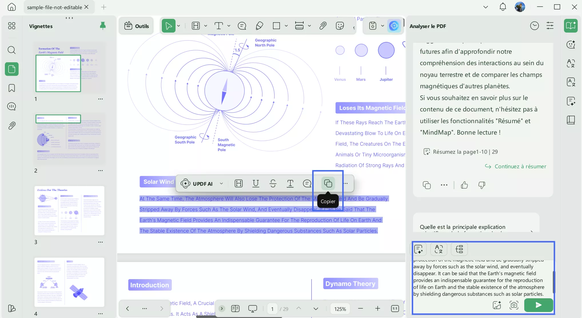 paste the text in ask something box