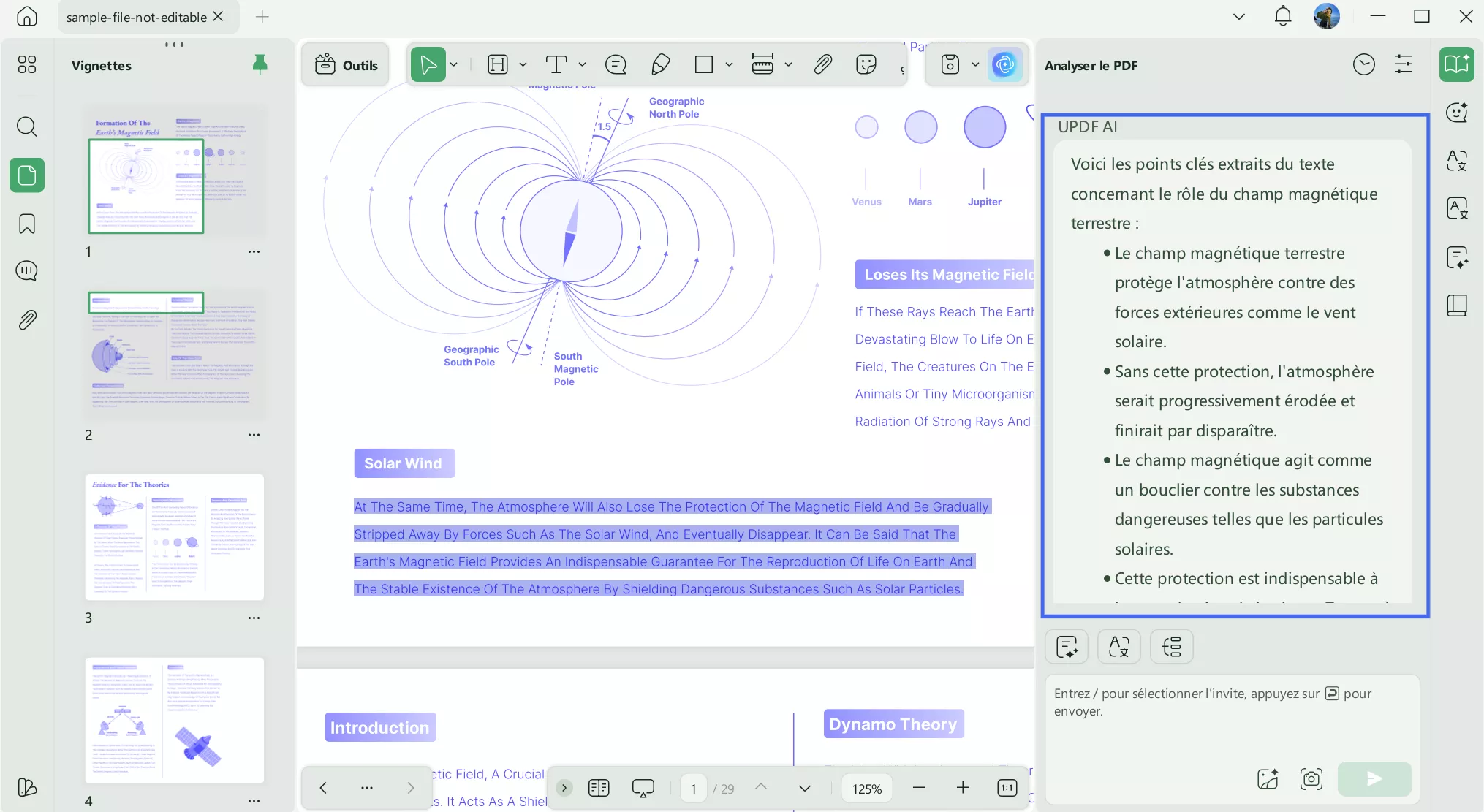 summarised content generated