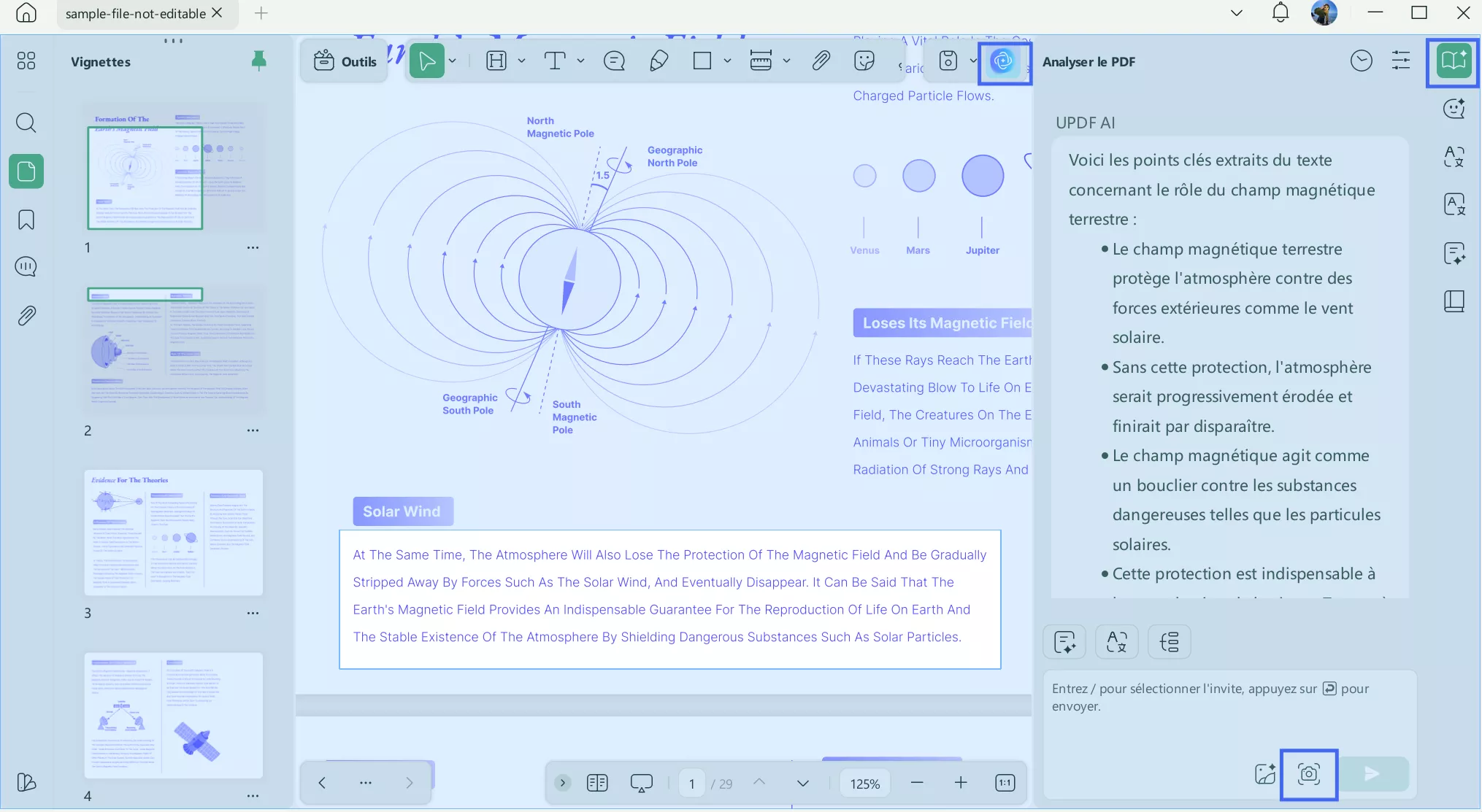 sélectionnez le contenu et prenez une capture d'écran