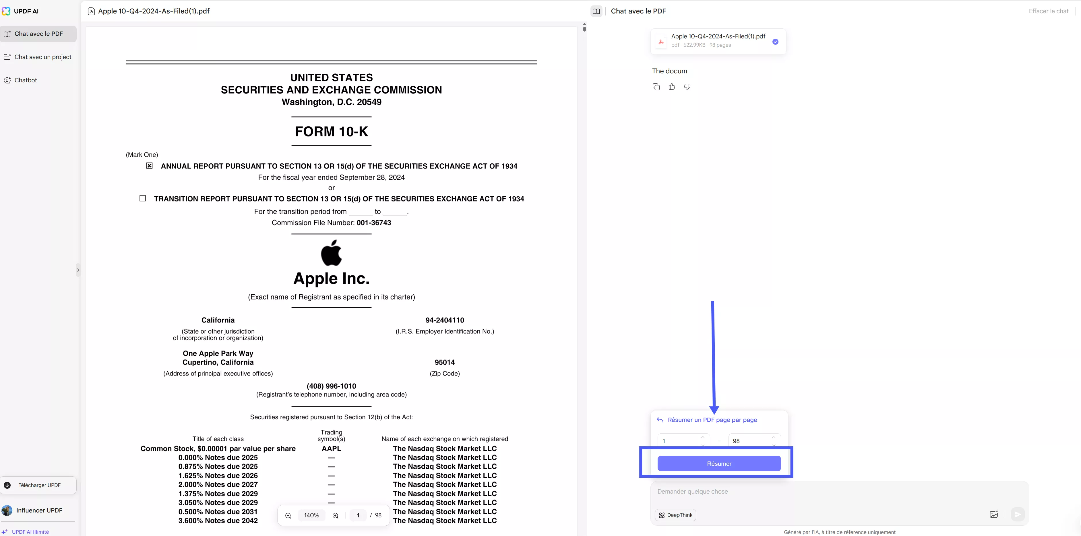 set page range hit summarize
