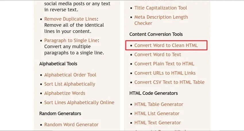 word html 変換