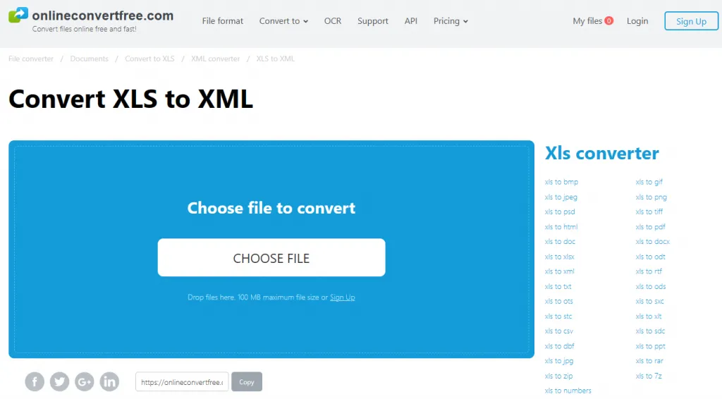 conversion de xls en xml en ligne