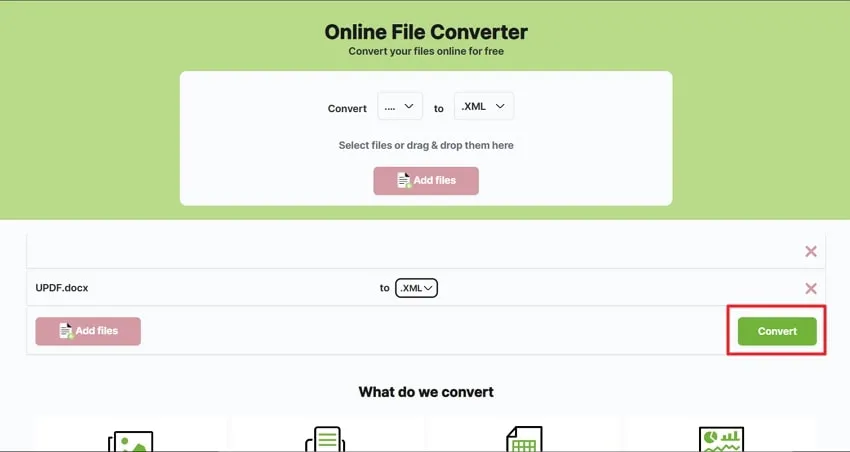 Miconv 経由で Doc を XML にオンラインで変換する