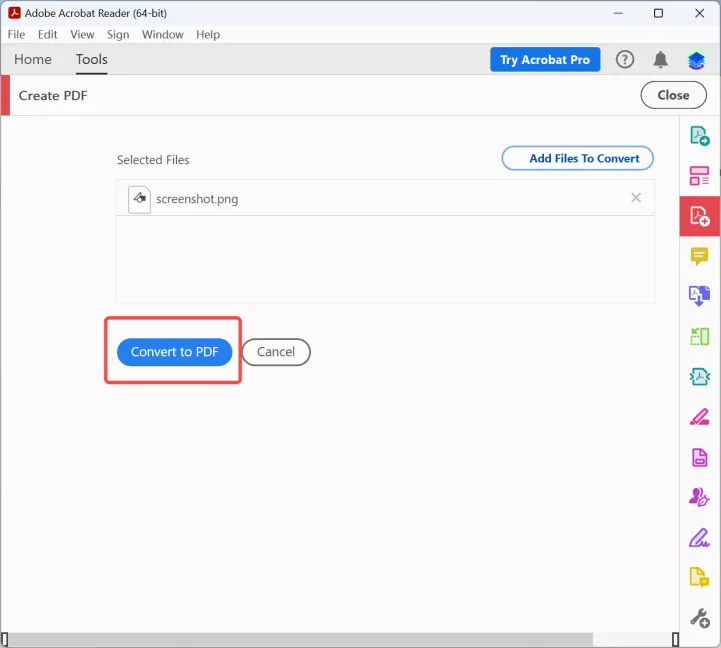 convert pdf in adobe acrobate