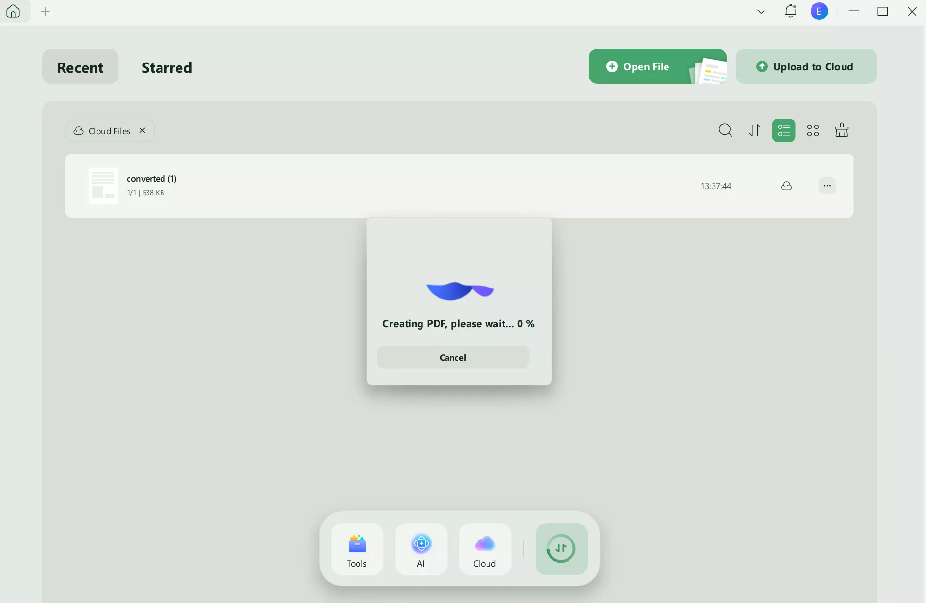 Drag excel to UPDF to convert Excel to PDF using UPDF