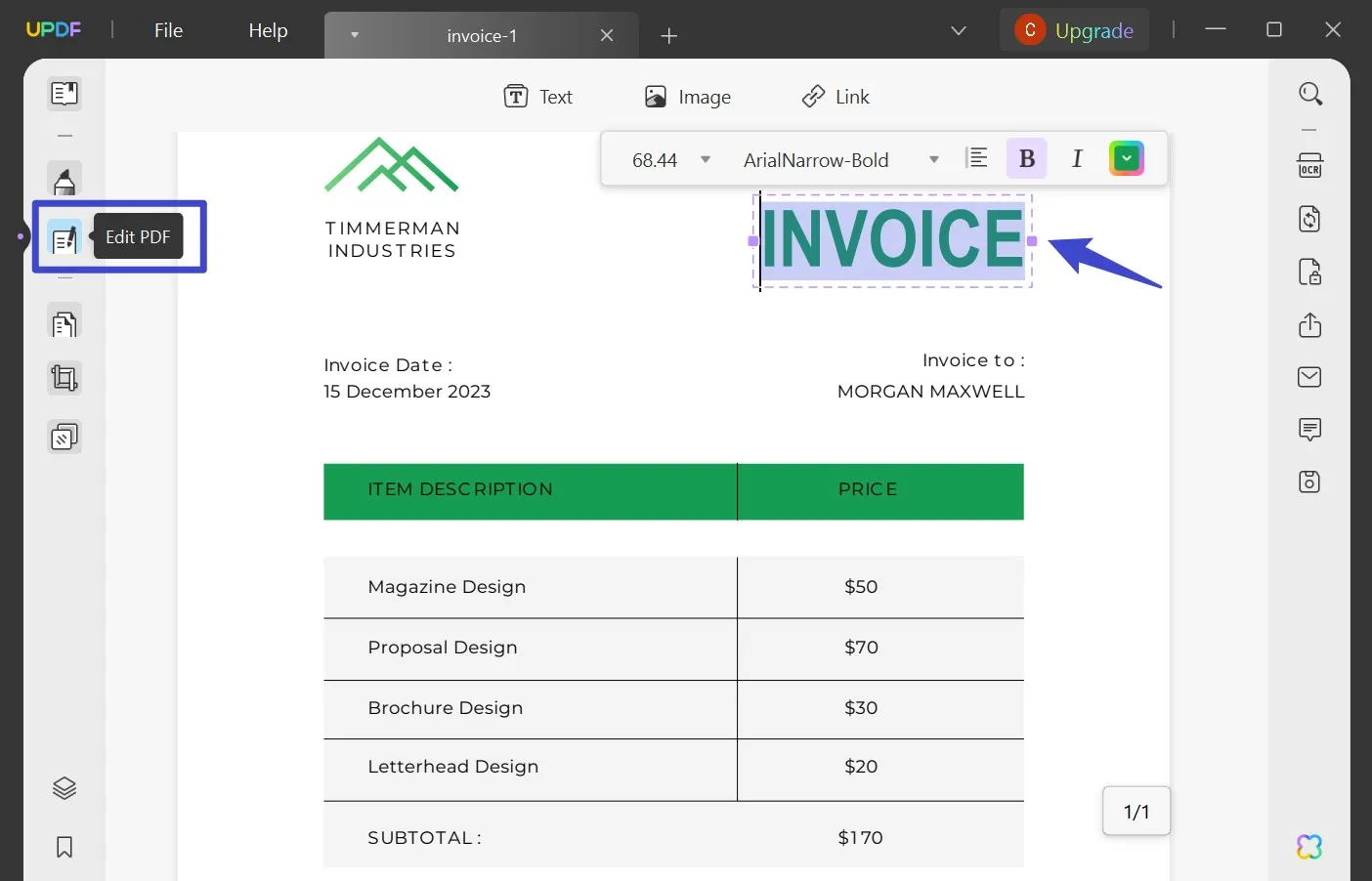 invoice template pdf edit pdf