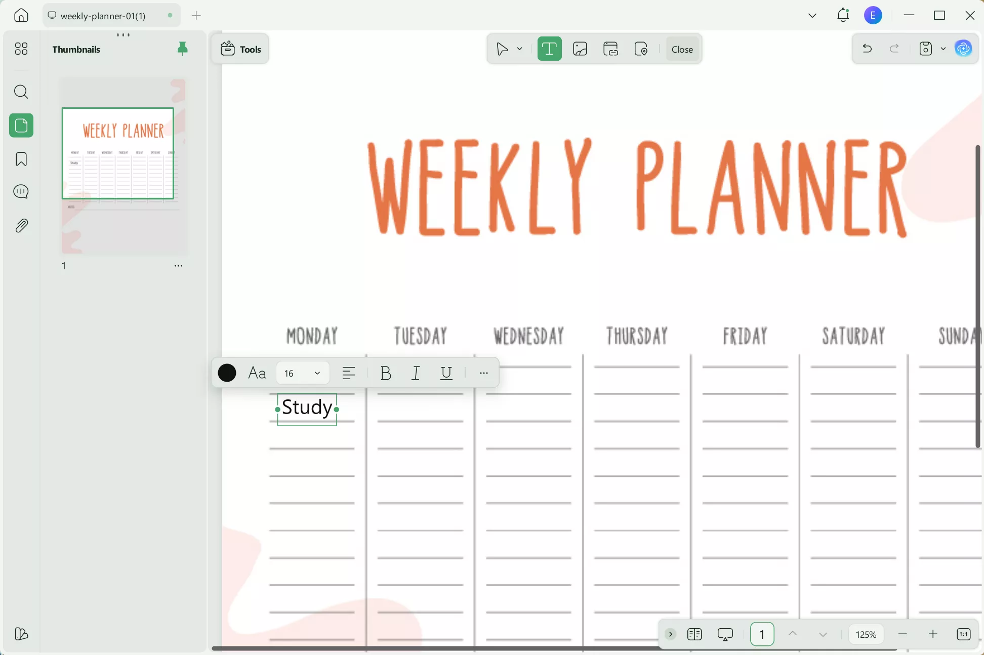 edit weekly planner pdf