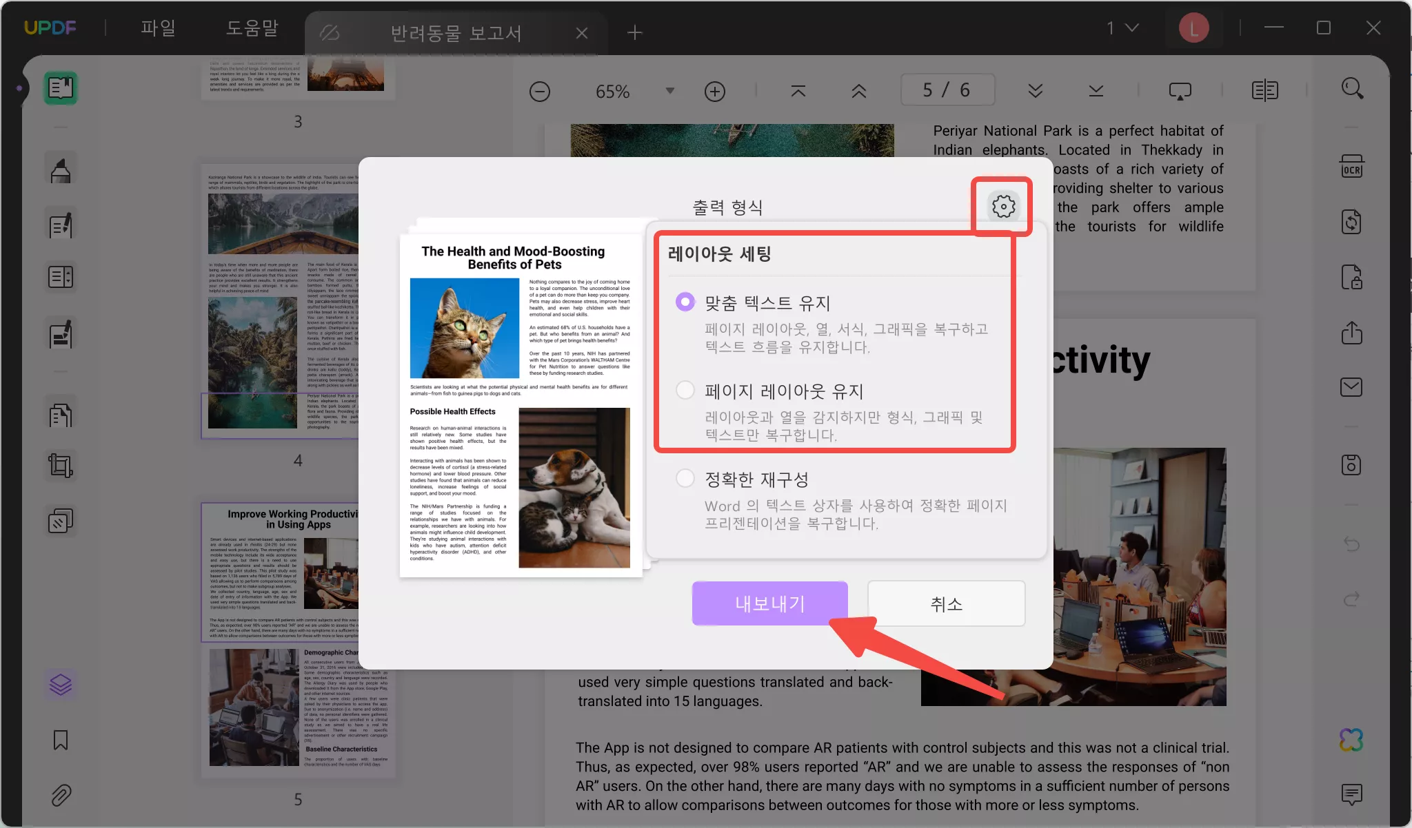레이아웃 설정
