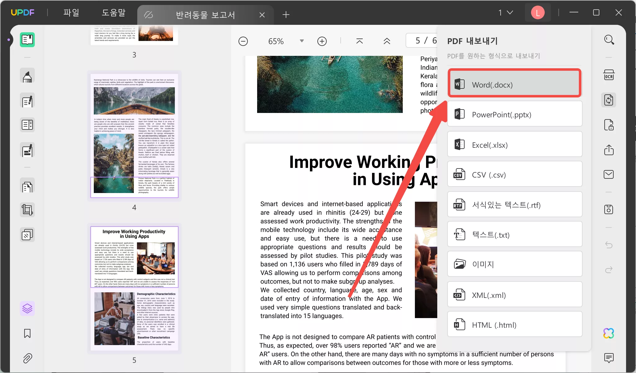 PDF 내보내기
