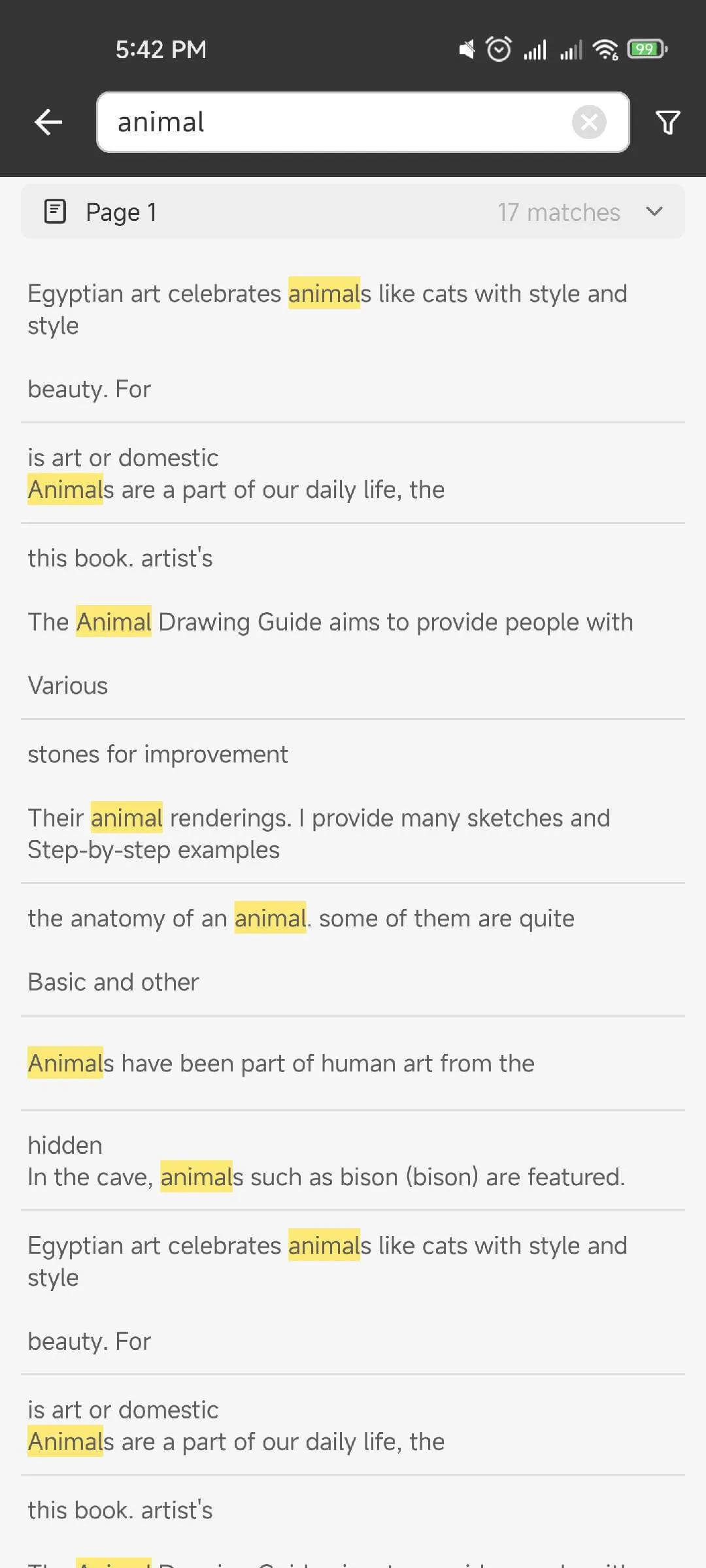 UPDF AndroidでPDF内の単語を検索する