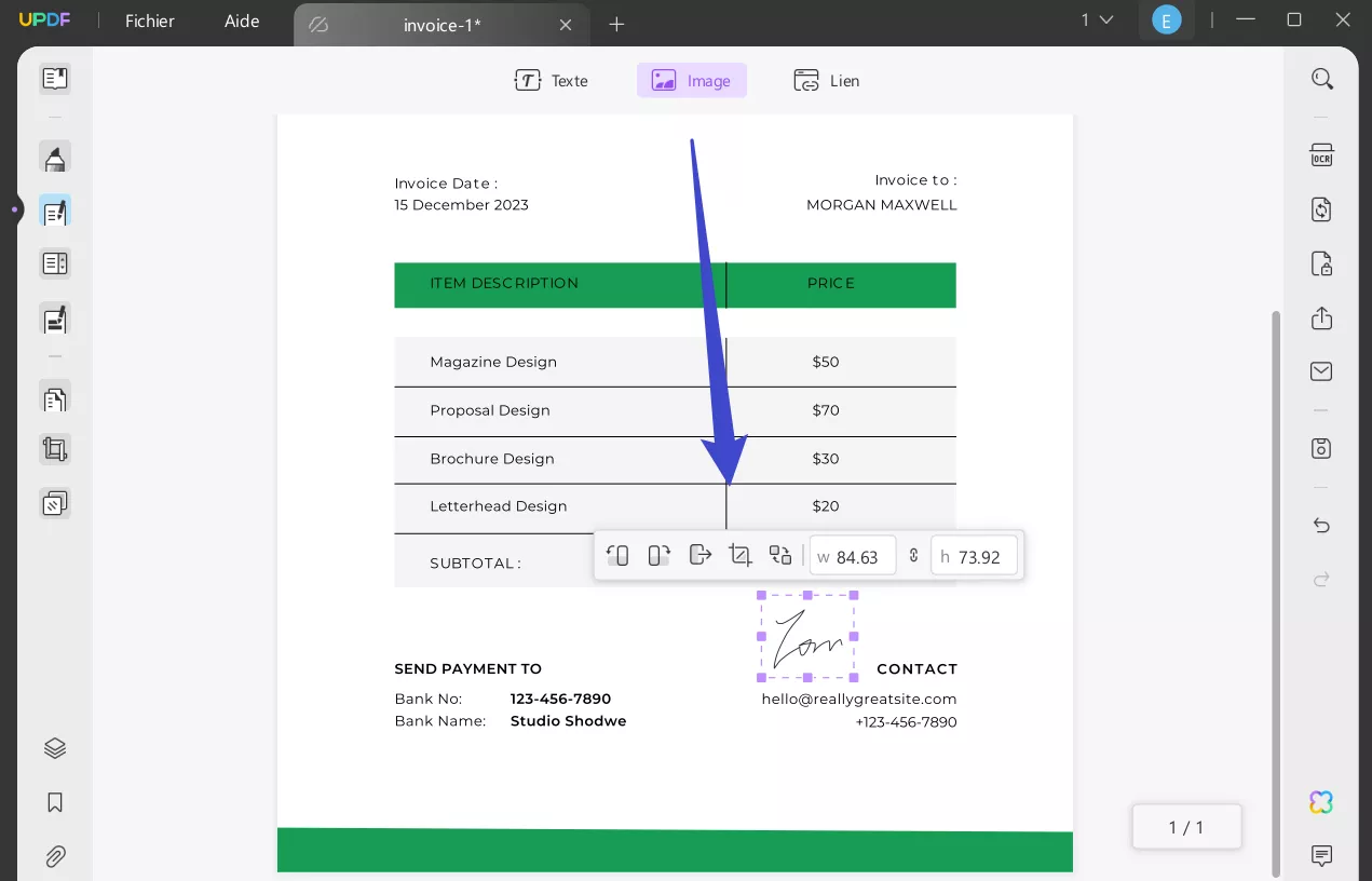 ajouter signature image pdf