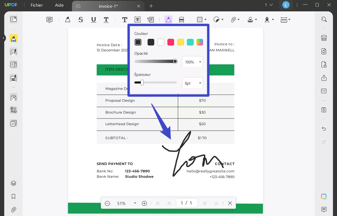 signer pdf avec crayon