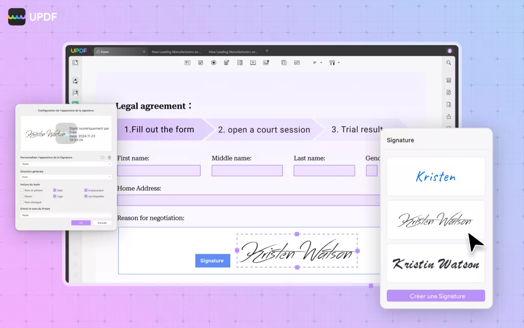 application signature pdf